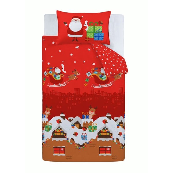 Catherine Lansfield Santa's Christmas Presents Reversible Duvet Cover Set
