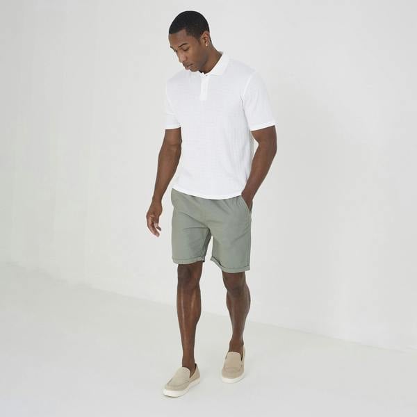 Brave Soul White Short Sleeve Polo Shirt - White Image 3