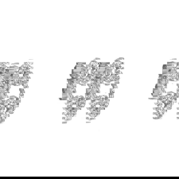 Say It With Cancer Earrings with CZ Stones - Silver Plated