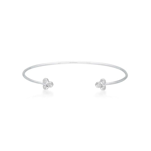 162B0004019 Diamond Trilogy Geometric Bangle in 9ct White Gold 1