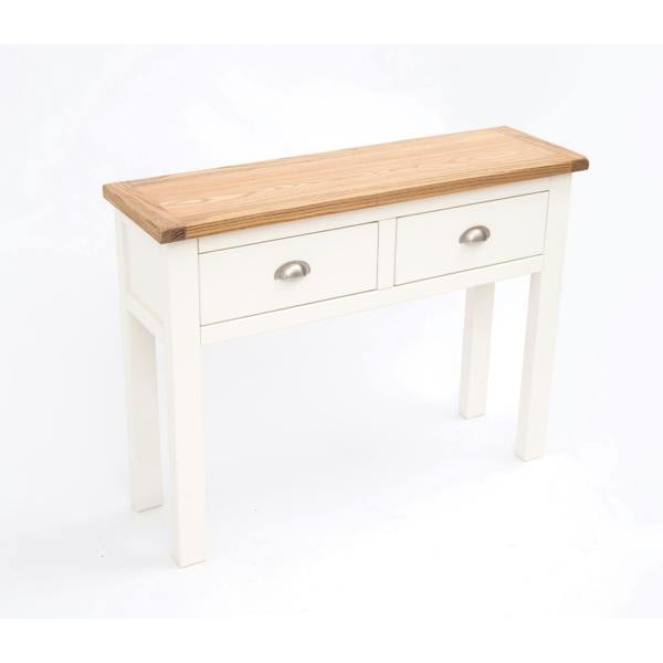 Cabinet Bits Lovere Off White 2 Drawer Console Table Satin Chrome Cup