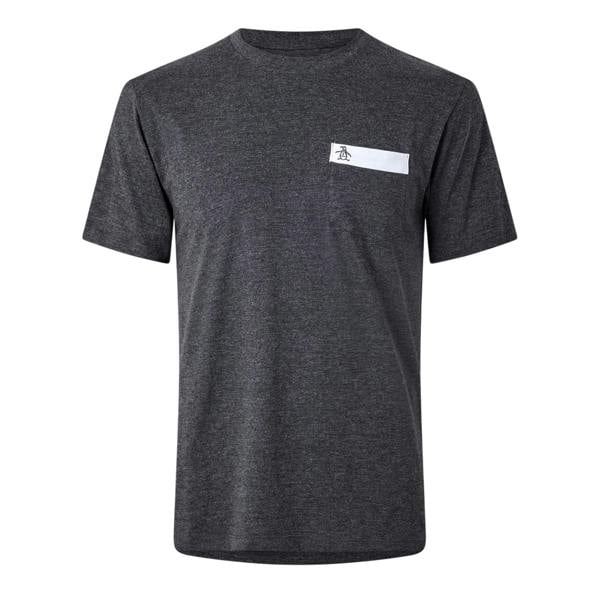 Original Penguin Mens Logo Chest Pocket T-Shirt - Dark Charcoal - 