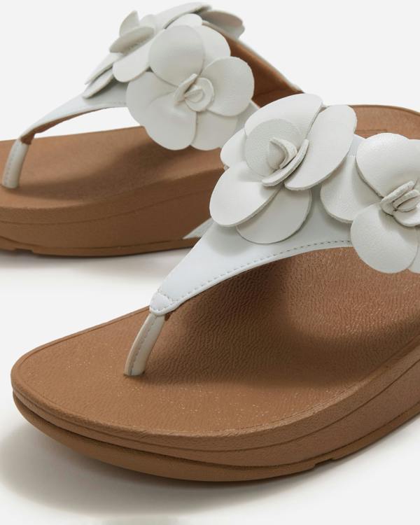 FitFlop Womens Lulu Flower Toe-Post Sandals - Urban White 194