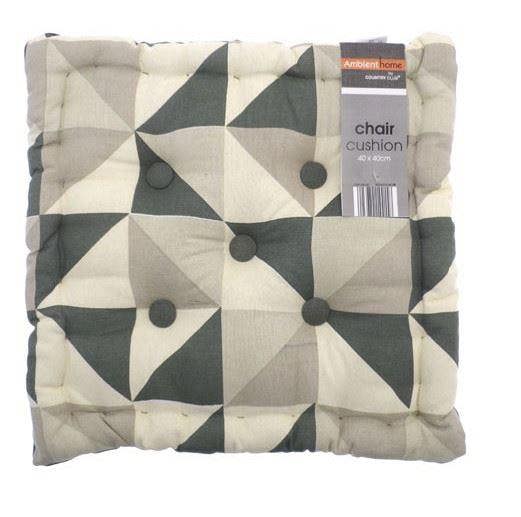 Geometric Triangle Box Cushion Grey & White