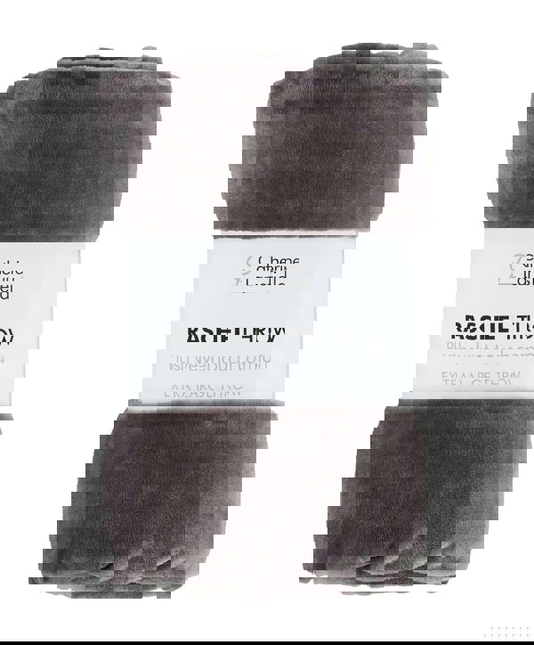 Catherine Lansfield Velvet Raschel 200x240cm Throw Charcoal