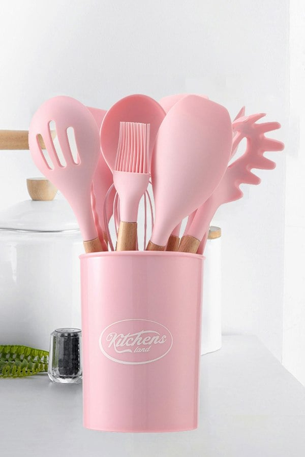 Living and Home 11-piece Silicone Kitchen Utensil Set for Nonstick Cookware Kitchenware Set