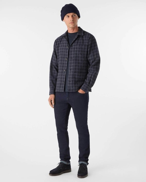 Oliver Sweeney Tramore Mens Brushed Cotton Overshirt -  Navy Check