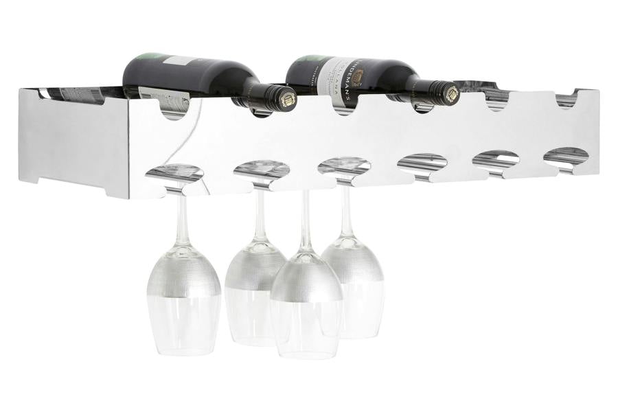 Interiors by Premier Novo 6 Bottle Silver Wide Wine Rack