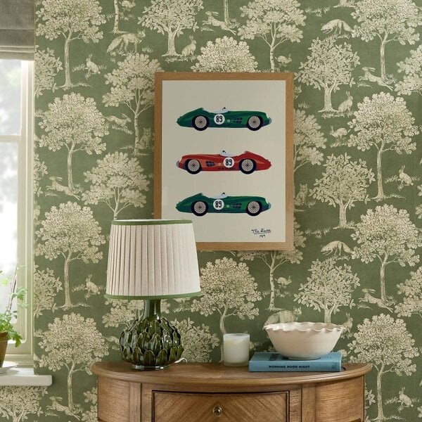 Joules Day at the Races A1 Wood Frame | Green