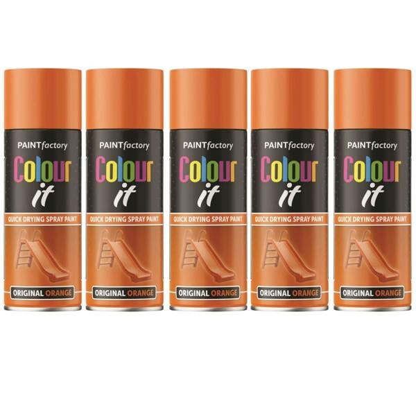 Paint Factory 5X  Original Orange Gloss Spray Paint 400ml