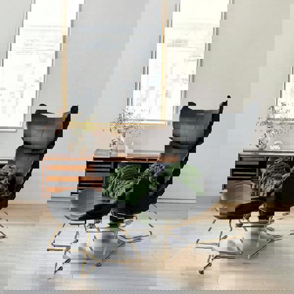 Weilai Concept Imola Chair And Ottoman, Star Legs & Frame Legs