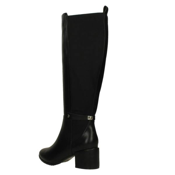 Spot On Ladies Spot On Block Heel Wide Fitting Knee High Boots  F51256