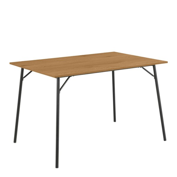 Wyld Haus Lagos 4 Seater Rectangular Natural Wild Oak and Black Metal Dining Table