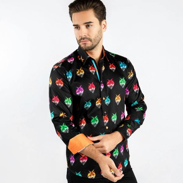 FOXES BEJEWELED PRINT SHIRT - Premium Men's Patterned Shirt by Claudio Lugli | Bold Design, Tailored Fit, Best Printed Shirts