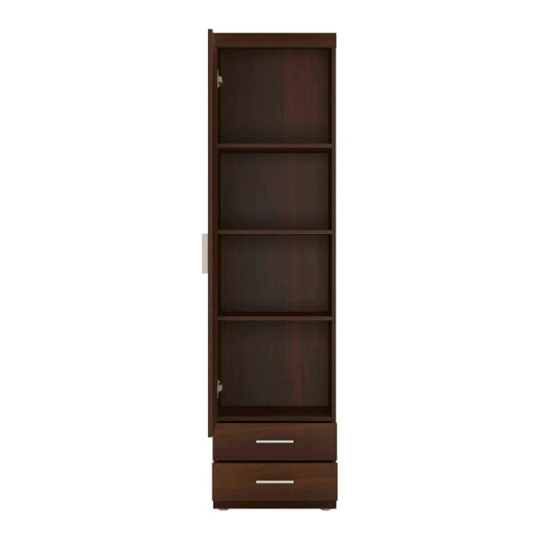 Wyld Haus Sonderborg Dark Mahogany Tall Narrow Cabinet 1 Door 2 Drawers