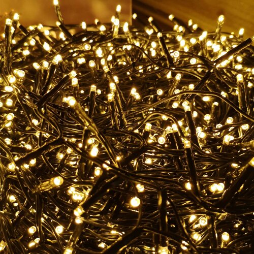 Samuel Alexander 3000 LED 75m Indoor Outdoor Christmas Multi Function Mains Operated String Lights with Timer in Vintage Gold