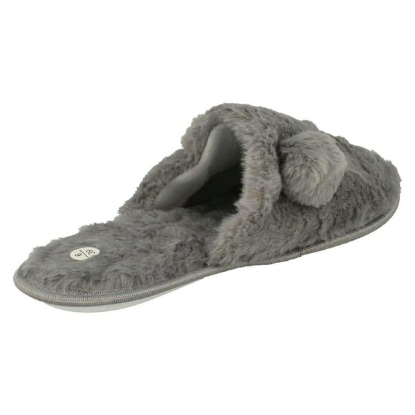 Spot On Ladies Spot On Mouse Detailed Mule Slippers X2116