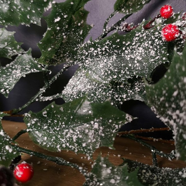 Samuel Alexander 1.8m Frosted Green Holly Leaf & Berry Glitter Garland Christmas Decoration