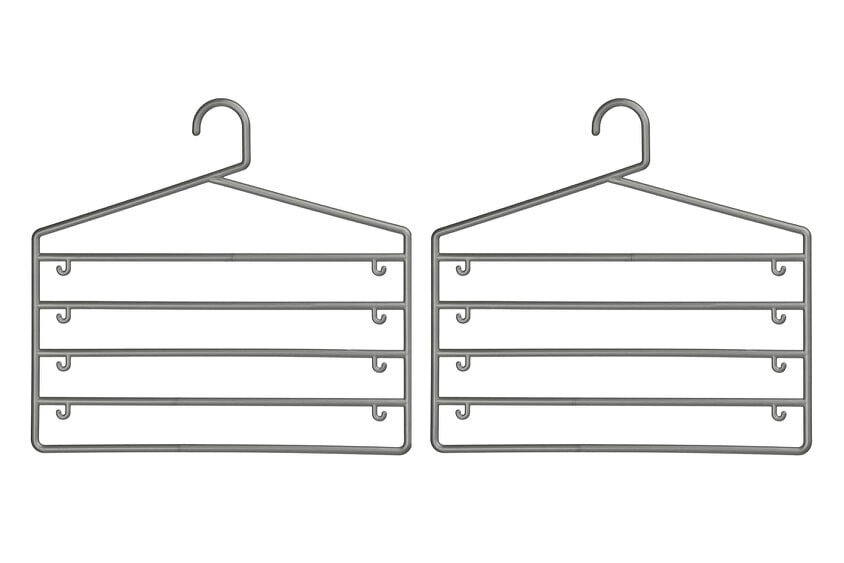Essentials by Premier Set Of Two Grey Plastic Trouser Organiser