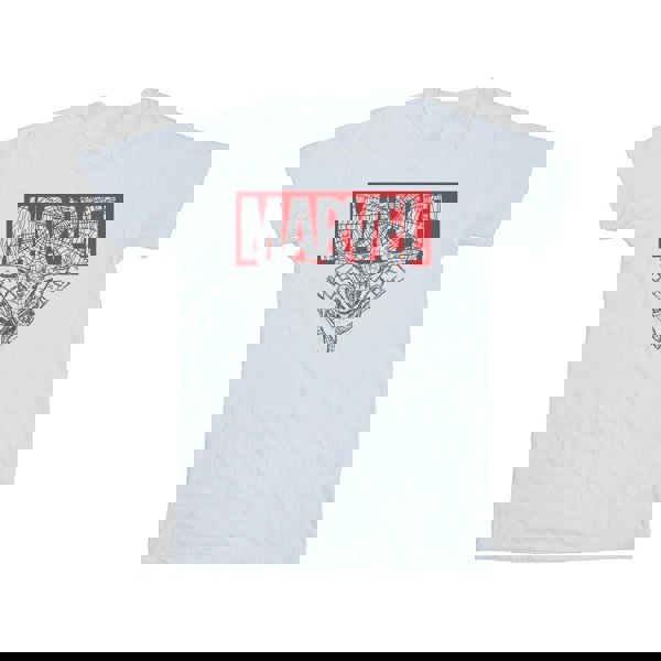 Marvel Mens Spider Man Logo Red T-Shirt - White