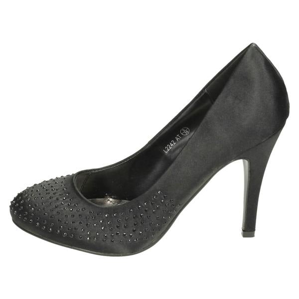 Anne Michelle Ladies Anne Michelle Diamante Court Shoes
