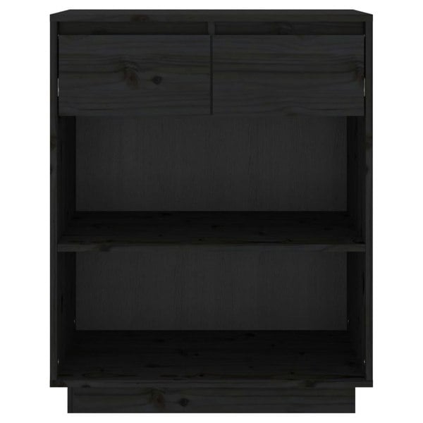 Berkfield Console Cabinet Black 60x34x75 cm Solid Wood Pine