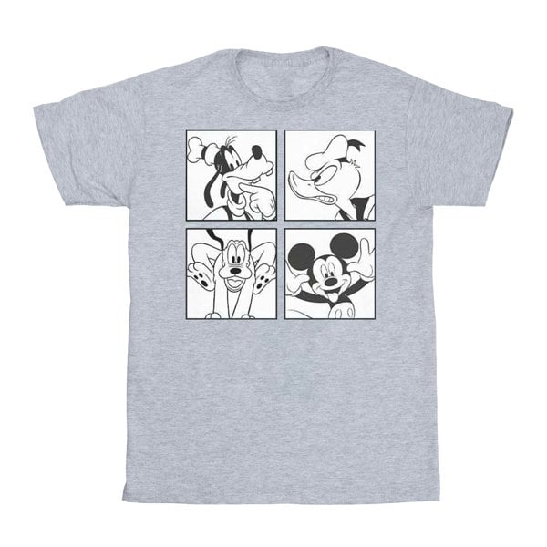 Disney Mens Mickey, Donald, Goofy And Pluto Boxed T-Shirt - Sports Grey