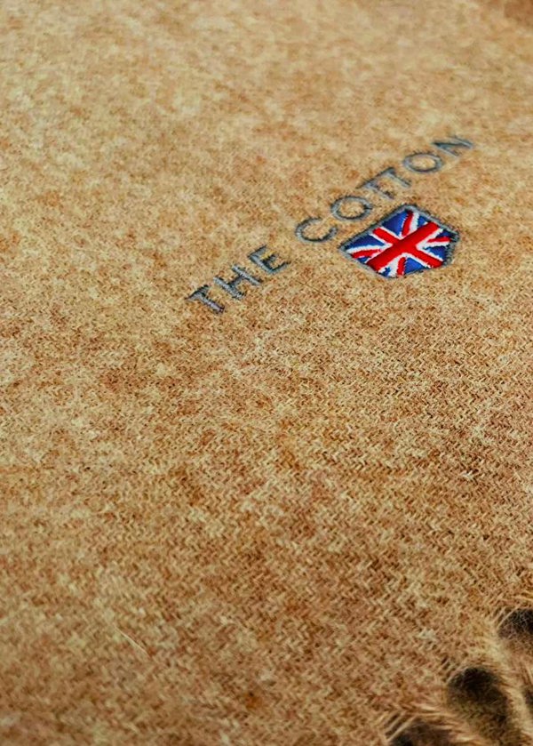 made in UK scarves for men - sandy brown colour - The Cotton