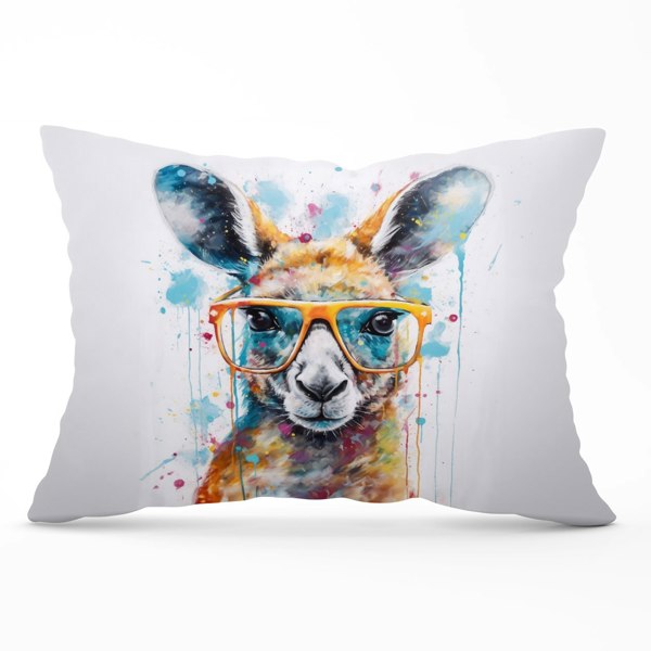 Warren Reed Splashart Kangaroo In Glasses Cushions