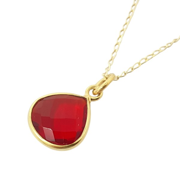 Garnet January Birthstone Pendant Charm Necklace