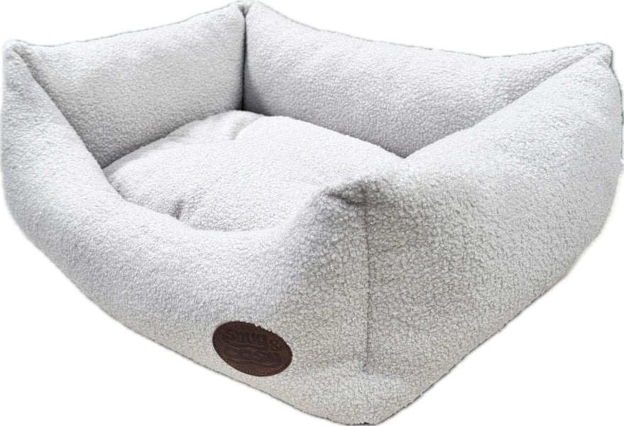 Luxury Teddy Boucle Dog Puppy Bed - Plush Pet Bed with Padded Sides - Dog Bed for dogs Snug and Cosy Pets