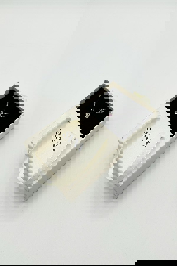 SVNX Pink Crystal Heart Pendant Necklace in Silver Colour - Gift Boxed