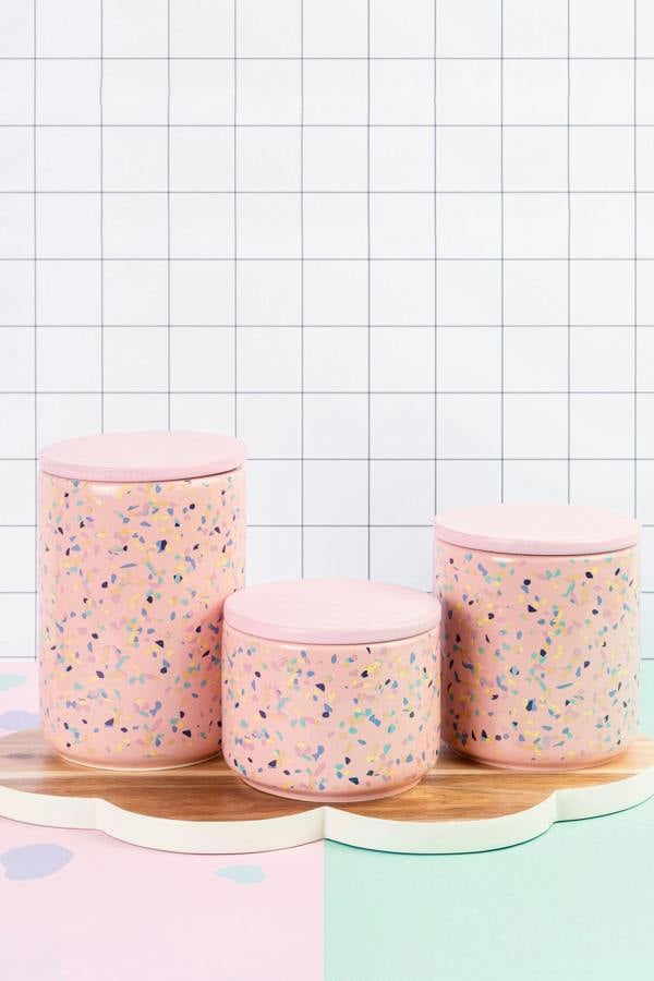 Interiors by Premier Yuki Medium Pink Terrazzo Storage Canister