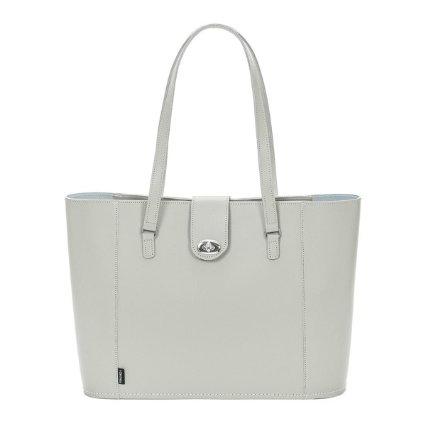 Zatchels Handmade Leather Twist Lock Shopper - Ghost