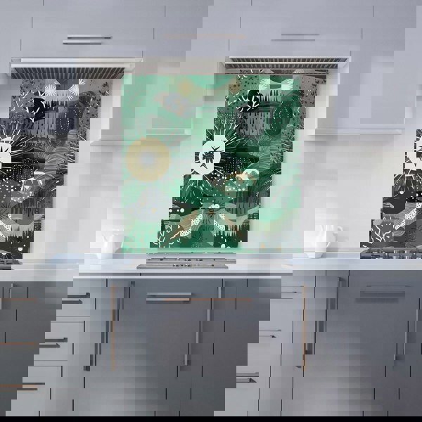 Warren Reed - Designer Abstract Green Moon Kitchen Splashback