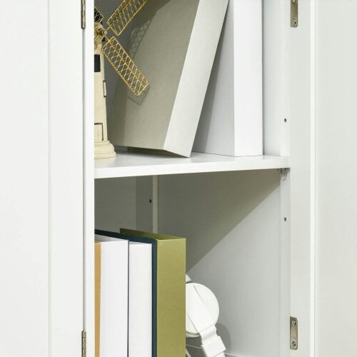 Wyld Haus Totoro White Sideboard With Natural Top 3 Doors 3 Drawers 3 Shelves