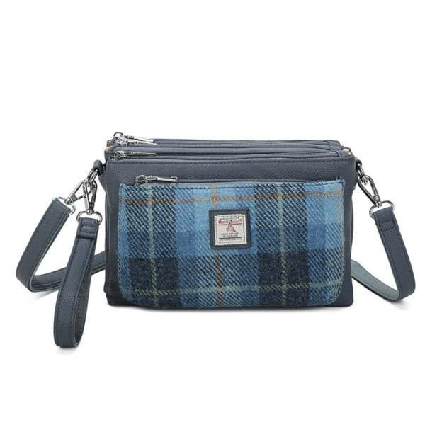 Love EMVY Signature Tweed Collection 3-Zip Crossbody Bag – Genuine Harris Tweed Wool Fabric
