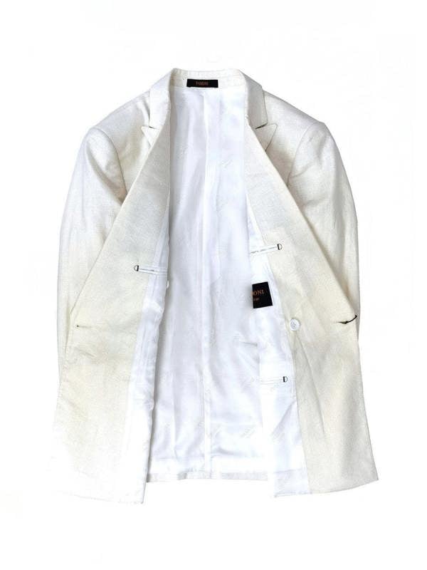 Cream Double Breasted Linen Suit