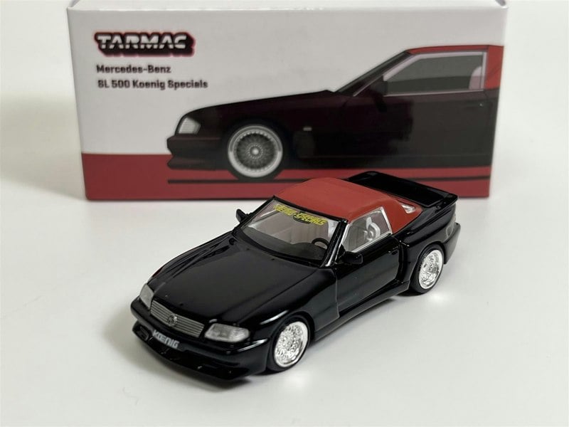 Tarmac Mercedes Benz SL 500 Koenig Specials Black 1:64 Tarmac Works T64G045BL