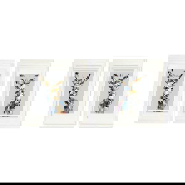 Exceptional Art Donkey Jack & Jennet Cosy Sketch - Cream Hurstwood square frame