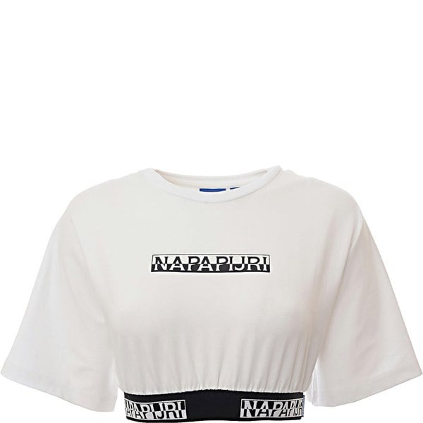 Napapijri Womens Box Wide Cropped T-Shirt In White