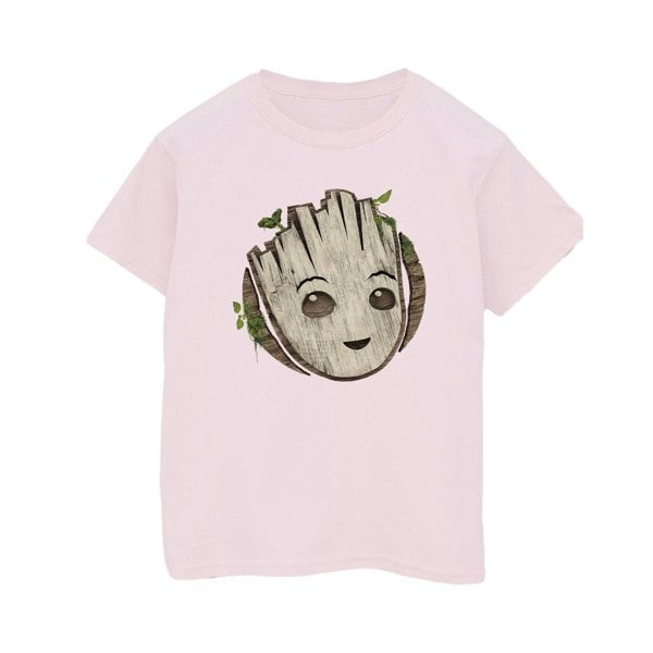 Marvel Mens I Am Groot Wooden Head T-Shirt - Baby Pink