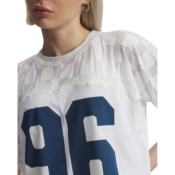Under Armour Womens/Ladies Burnout 96 Checkered Regular Crop T-Shirt - White - 