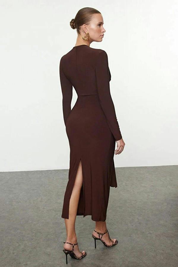 WOVCOR Elegant V-Neck Knit Dress