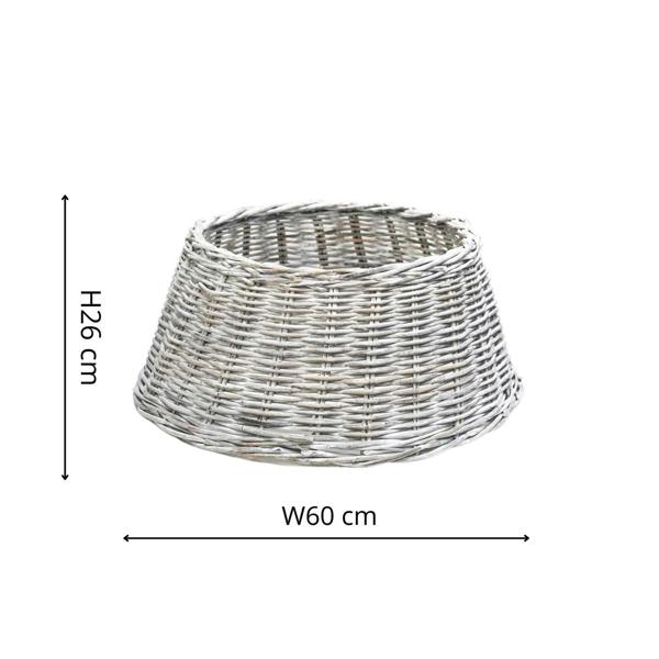 Ivyline Large Wicker Tree Skirt Round White Sustainable