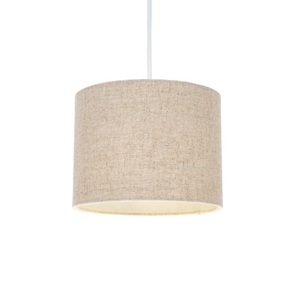 Contemporary and Stylish Natural Linen 8" Lamp Shade in Oatmeal - 20cm Diameter Image 2