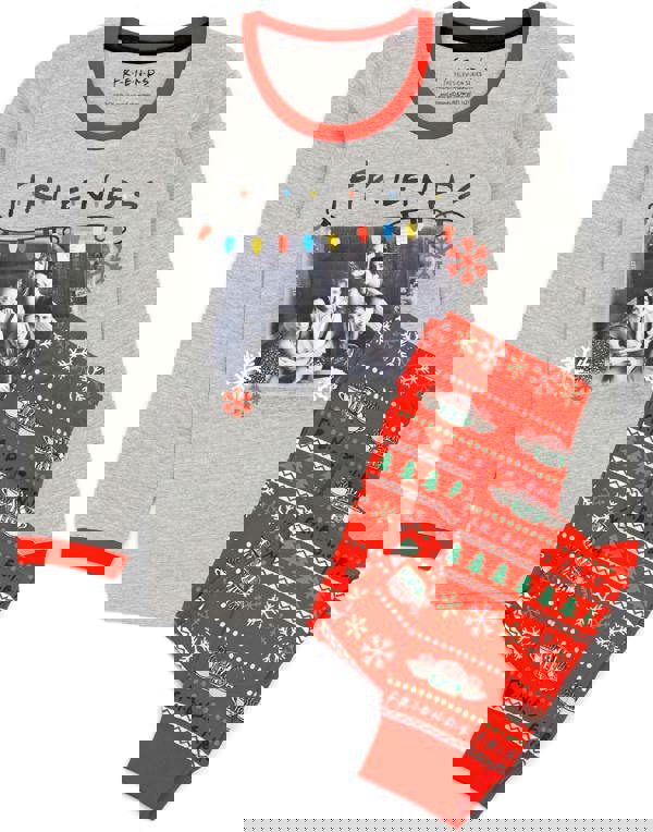 Friends Girls Red Long Sleeve Long Leg Pyjama Set [dis]