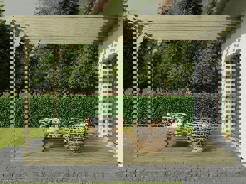 Arbor Garden Solutions Wall Mounted Pergola and Decking Kit Champion Design