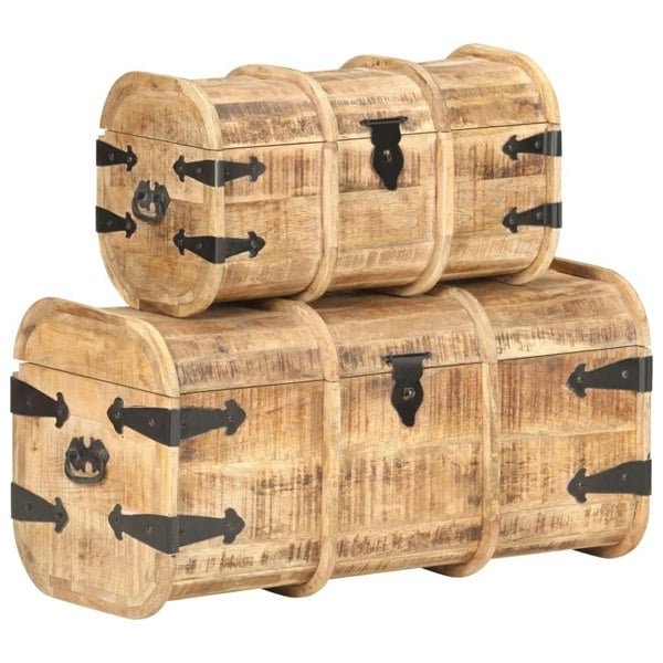 Berkfield Storage Chests 2 Pieces Solid Mango Wood