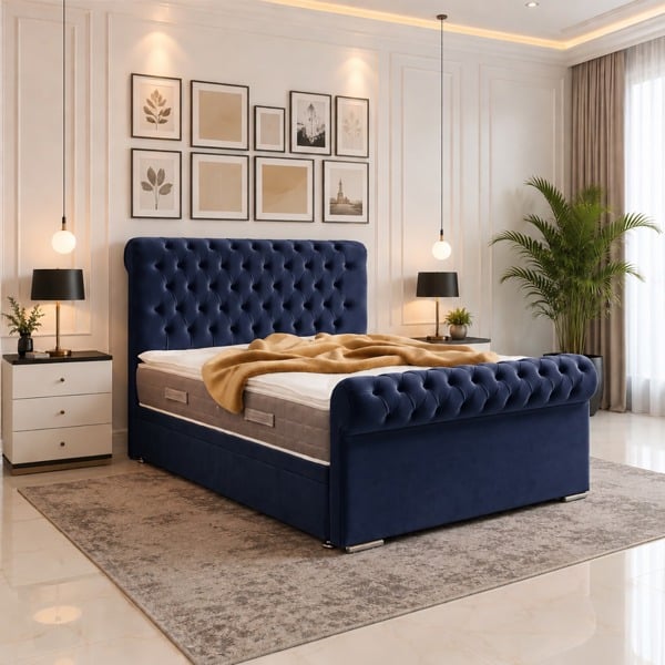 Paradise Beds Sleigh Divan Bed with Headboard